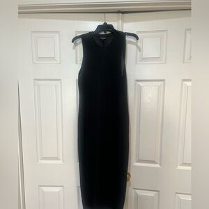 carbon38 see through Mesh black sleeveless Tunic Midi‎ dress Coverup LBD Small